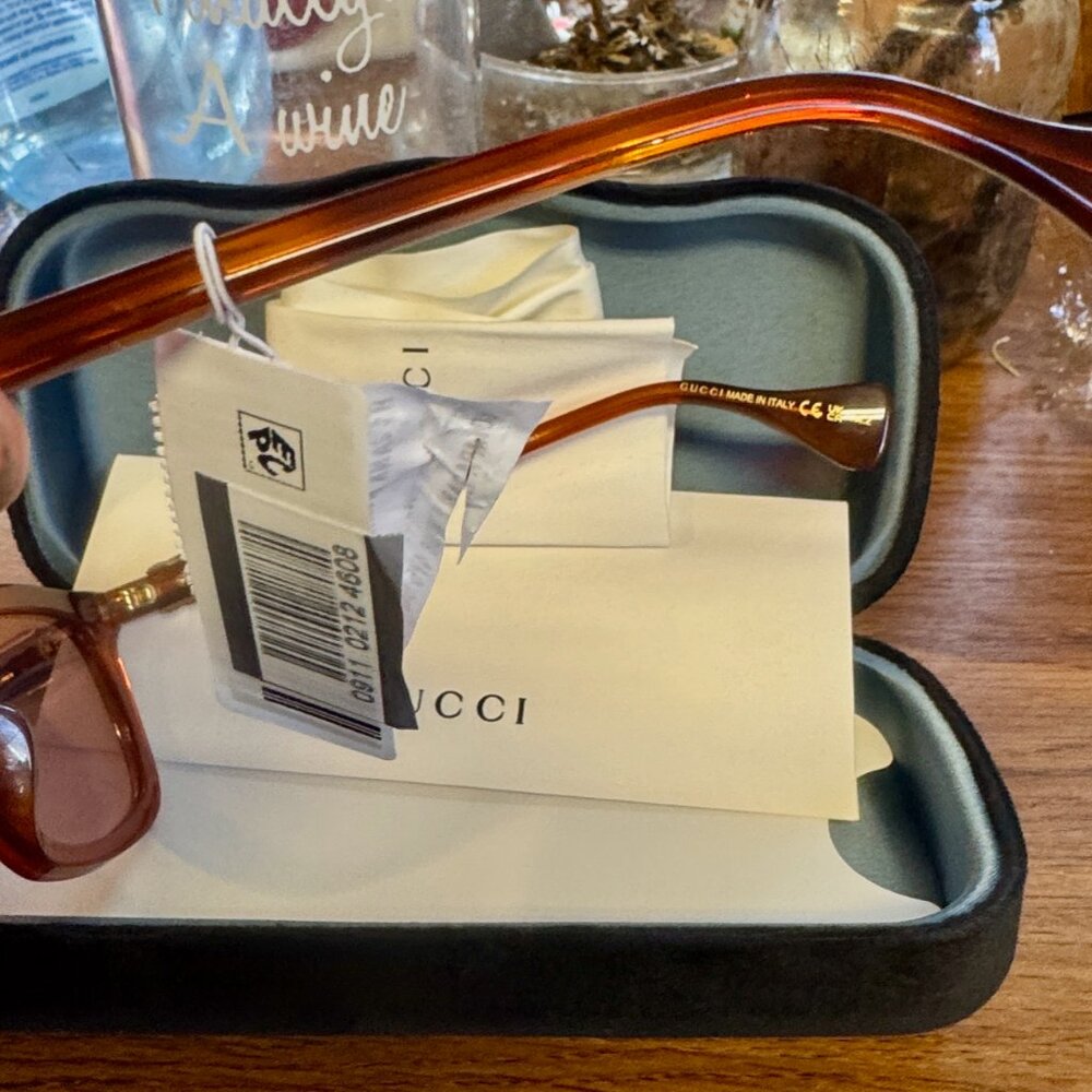 Gucci 55mm Square Sunglasses Havana Violet - Picture 7 of 9